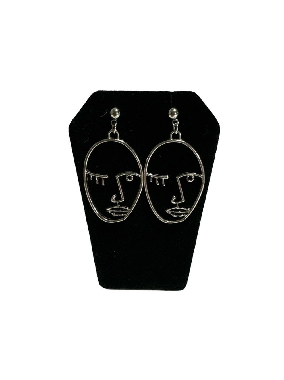 Abstract Picasso Wink Face Earrings - Picture 1 of 3